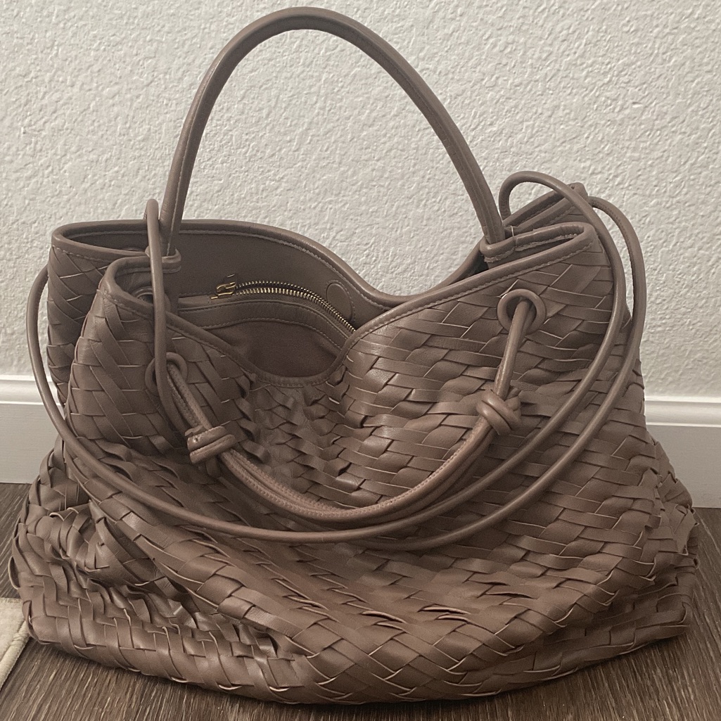 Walter Baker Large Hazel Woven Leather Tote In Taupe Brown